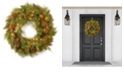 National Tree Company National Tree 30" White Pine Wreath with Pine Cones and 100 Soft White LED Battery Operated Lights